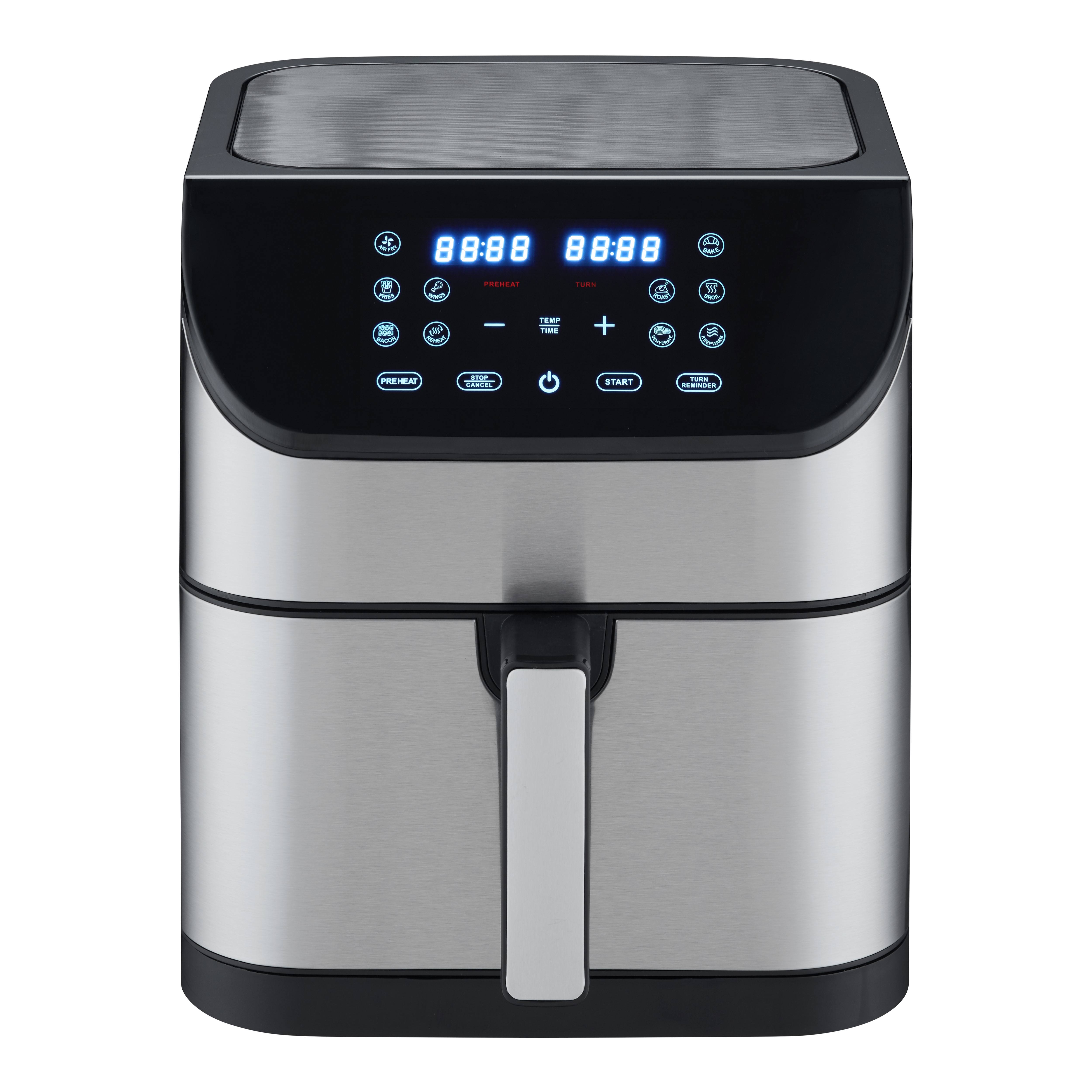 Vientam 6L Stainless Steel Hot Air Fryer Square Design with Touch Screen Display Multifunctional